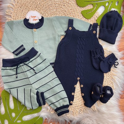 Kit Algodão Doce - Azul marinho e Verde